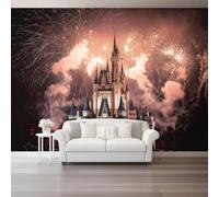 Non-Woven Wallpaper Fantasy Theme - Night View Castle Pattern Photo Poster Mural Wallpaper, 98.4" x 68.8" Large Wall Mural Décor for Living Room Bedroom Office Kitchen Kids Room