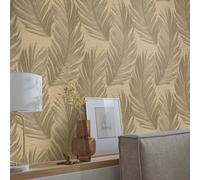 Aurora Feather Wallpaper Vinyl Textured Gold Erismann 10516-30 Living Dining