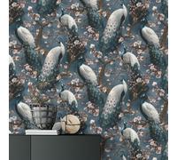 Erismann Abode Play of Light Peacock Navy Wallpaper 10414-08