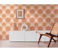 Livingwalls Wallpaper Retro 70's Floral Wave 395393 Brown/Orange/Yellow/Cream 8.50x0.53m