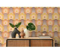Livingwalls Wallpaper Retro Flowers Textured Paste-the-Wall 8.50m x 0.53m Yellow