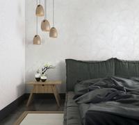 Non-woven wallpaper floral leaves 3D effect texture white grey 34507 (4,53£/1qm)