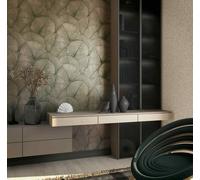 Non-woven wallpaper floral leaves 3D look texture gold metallic 34513 (5,30£/1qm