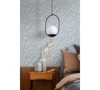 Non-woven wallpaper floral leaves tendrils pattern white blue 47642 (6,76£/1qm)