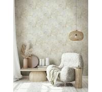 Non-woven wallpaper floral tropical leaf pattern beige grey 82413 (2,88£/1qm)
