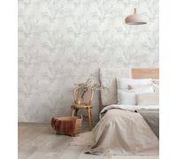 Non-woven wallpaper floral tropical leaf pattern white beige 82412 (2,88£/1qm)