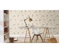 Non-woven wallpaper flower pattern beige blue silver Rasch 634068 (2,98£/1qm)