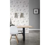 Rasch Wallpaper 634075 Non-Woven Wallpaper with Flowers in Beige, Green and Blue from The Color Your Life Collection 10.05 m x 0.53 m (L x W)