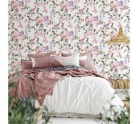 Non-woven wallpaper flowers leaves berries white pink green 47456 (6,86£/1qm)