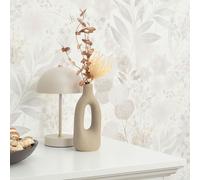 Non-woven wallpaper flowers leaves watercolor white gray 10506-31 (2,73£/1qm)
