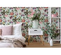 Non-Woven Wallpaper Flowers Lilies Tulips Green Pink Yellow 47459 (6,86£/1qm)
