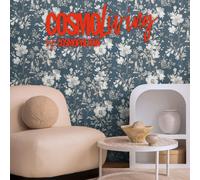 Non-woven wallpaper flowers vintage blue silver metallic 79061-5 (4,63£/1qm)