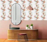 Non-woven wallpaper flowers watercolour look white pink green 81626 (4,18£/1qm)