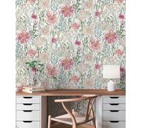 Non-woven wallpaper flowers watercolour white grey pink 39695-2 (4,45£/1qm)