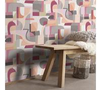 Non-woven wallpaper geometric abstract orange pink grey 10432-06 (3,12£/1qm)