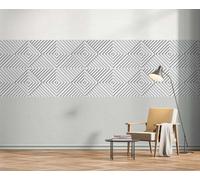 Non-woven wallpaper geometric stucco element 3D look light grey 34481 (4,88£/1qm