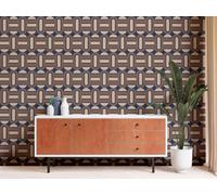 Non-woven wallpaper geometrical oval 3D optics blue brown 39536-3 (4,05£/1qm)