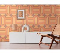 Non-woven wallpaper geometrical oval 3D optics brown beige 39536-2 (4,37£/1qm)