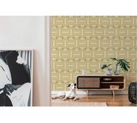 A.S. Création Retro 70's Shapes Wallpaper Green/Cream Retro Chic 395361 8.50m x 0.53m Paste The Wall