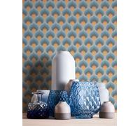 A.S. Création Retro 70's Infinity Wallpaper Blue/Brown/Yellow/Cream/Light Blue Retro Chic 395383 8.50m x 0.53m Paste The Wall