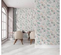 Non-woven wallpaper graphic abstract flowers white beige green 47469 (6,58£/1qm)