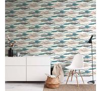 Non-woven wallpaper graphic clouds pattern white grey petrol 39699-3 (3,29£/1qm)