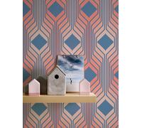 A.S. Création Retro 70s Diamond Wallpaper Blue/Red/Pink Retro Chic 395322 8.50m x 0.53m Paste The Wall