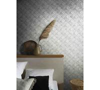 Non-woven wallpaper graphic mosaic effect cream grey gloss 34906 (9,26£/1qm)
