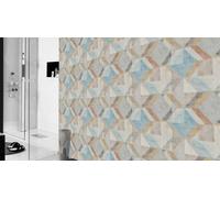 Non-woven wallpaper graphic triangles gray beige blue Rasch 311907 (2,98£/1qm)