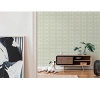 Non woven wallpaper graphically tiles tile 70s green cream 39533-1 (5,46£/1qm)