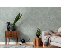 A.S. Création Casual Living 393384 Wallpaper Palm Leaves Blue Mint High-Quality Non-Woven Wallpaper for Bedroom 10.05 m x 0.53 m Made in Germany