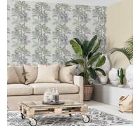 Non-woven wallpaper jungle palm trees vintage beige green grey 82457 (3,55£/1qm)