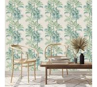 Non-woven wallpaper jungle palm trees vintage style beige green 82456 (3,55£/1qm