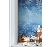 Non-woven wallpaper kids starfish whale sea blue white 77060-1 (4,67£/1qm)