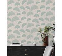 Non-Woven Wallpaper Leaf Pattern Illustration Beige Green 38966-3 (4,27£/1qm)