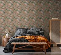Non-woven wallpaper leaf pattern jungle palm orange green 39436-2 (5,43£/1qm)