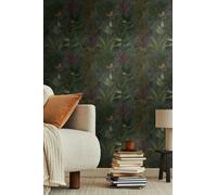 Non-woven wallpaper leaf pattern plants jungle dark green 39433-2 (4,44£/1qm)