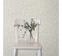 Non-woven wallpaper leaves floral pattern cream blue green 10462-02 (2,01£/1qm)