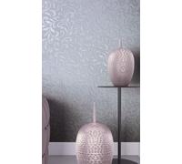 Non-woven wallpaper leaves ornaments light grey silver metallic 82394 (3,27£/1qm