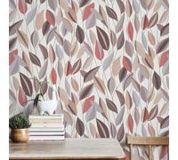 Non-woven wallpaper leaves pattern floral white brown red 10431-11 (3,28£/1qm)