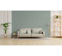Non-woven wallpaper leaves Scandinavian green silver metallic 79096-5 (2,73£/1qm
