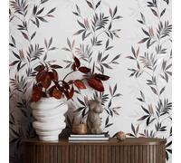 Non-woven wallpaper leaves tendrils white black silver metallic 82458 (3,91£/1qm