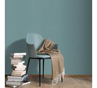 Non-woven wallpaper linen look texture plain turquoise blue 10359-19 (3,83£/1qm)