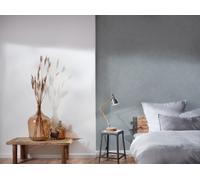 Non-woven wallpaper linen texture plain fabric look blue grey 39566-2 (2,47£/1qm