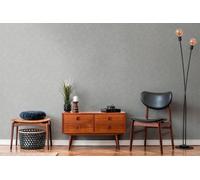 Non-woven wallpaper linen texture plain fabric look grey 39565-9 (2,76£/1qm)