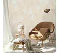 Non-woven wallpaper metal look graphic cream beige glitter 10479-02 (2,94£/1qm)