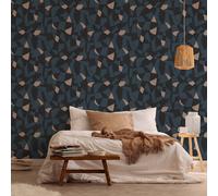 A.S. Creation Graphic Mosaic Abstract Metallic Black Blue Beige Wallpaper A.S. Creation Black