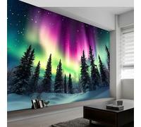 Non-Woven Wallpaper Mural, 3D Suede Horizontal Stripes, Nature Forest Green, Peel and Stick Wall Mural for Bedroom Living Room