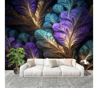 Non-Woven Wallpaper - Mural de Interior Abstract 3D Creative Feathers 3D Wall Art Photo Wallpaper Luxurious Wall Mural Home Bedroom Living Room Poster Decoration 400x280 cm