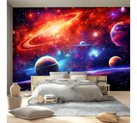 Non-Woven Wallpaper Mural The Universe The Planets, Galaxy Theme Photo Poster Murals for Teens Boys Girls Bedroom - 300 x 210 cm Large Wall Art Decoration for Living Room Office